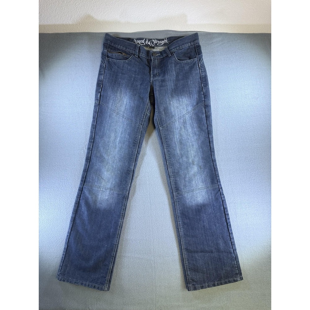 Speed And Strength Jeans Womens 10R Medium Wash Blue Straight Denim Motorcycle